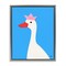 Stupell Industries Crowned Goose on Blue Framed Floater Canvas Wall Art Design by Jessica Beck